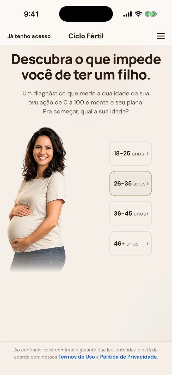 A primeira tela do quiz